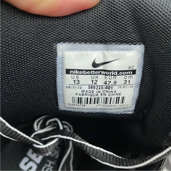 NEW Nike Air Huarache Pro Mid Metal Men’s Baseball Cleats 13 Black 599235-001 - Picture 8 of 8